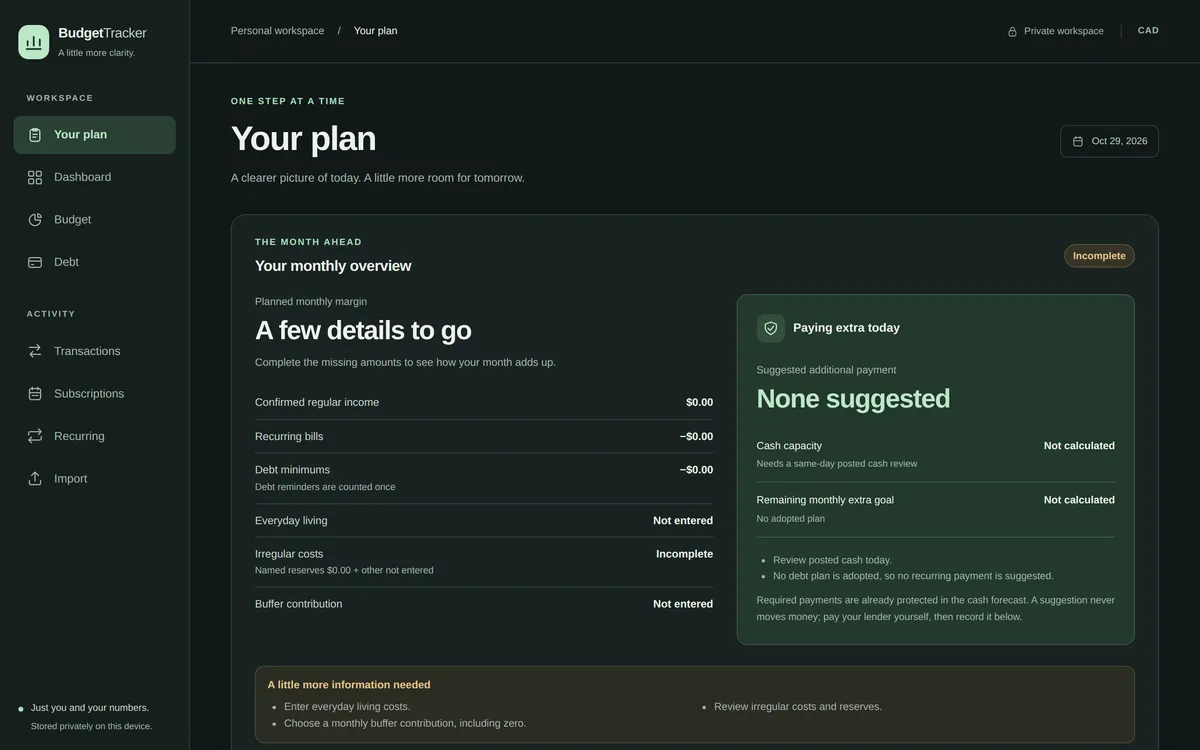 Budget Tracker screenshot