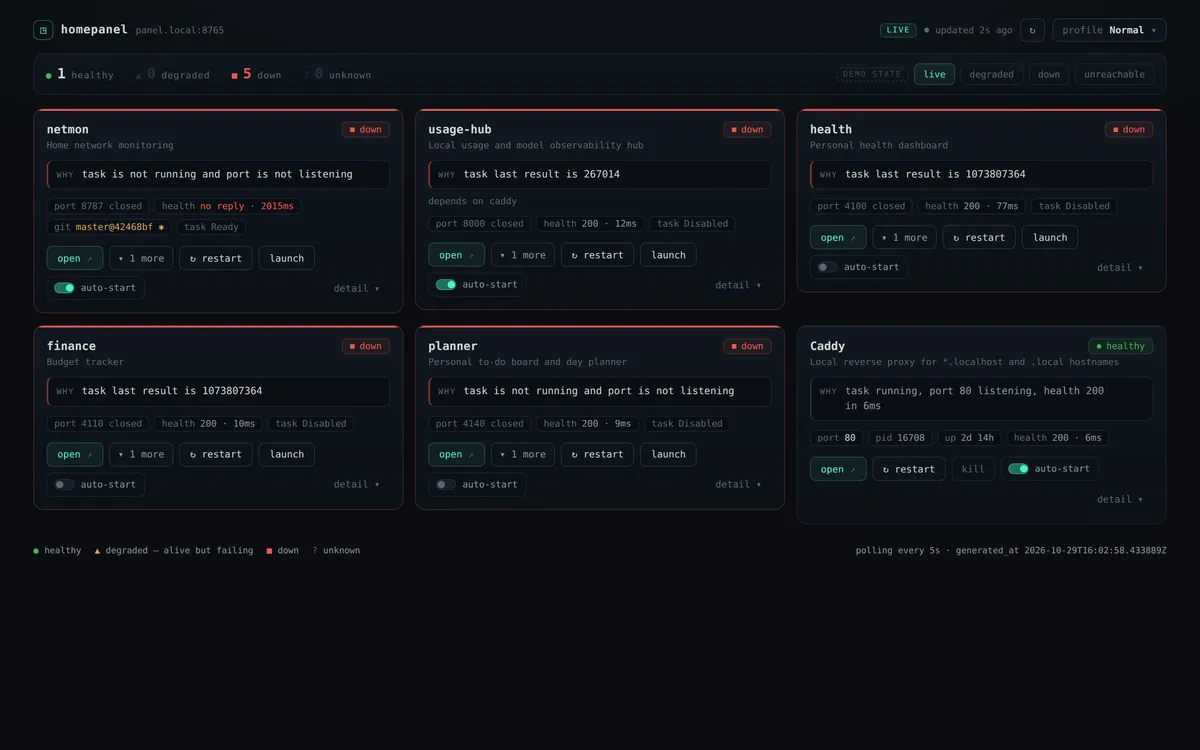 homepanel screenshot