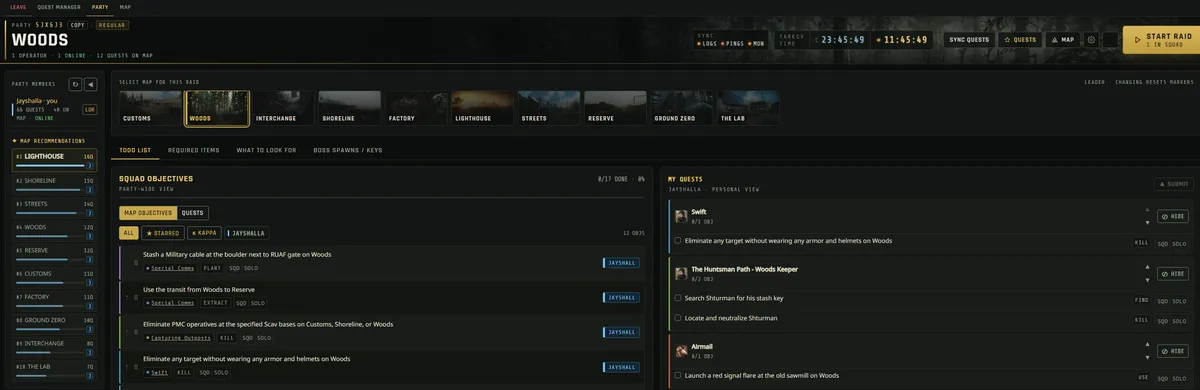 Tarkov Squad Planner screenshot